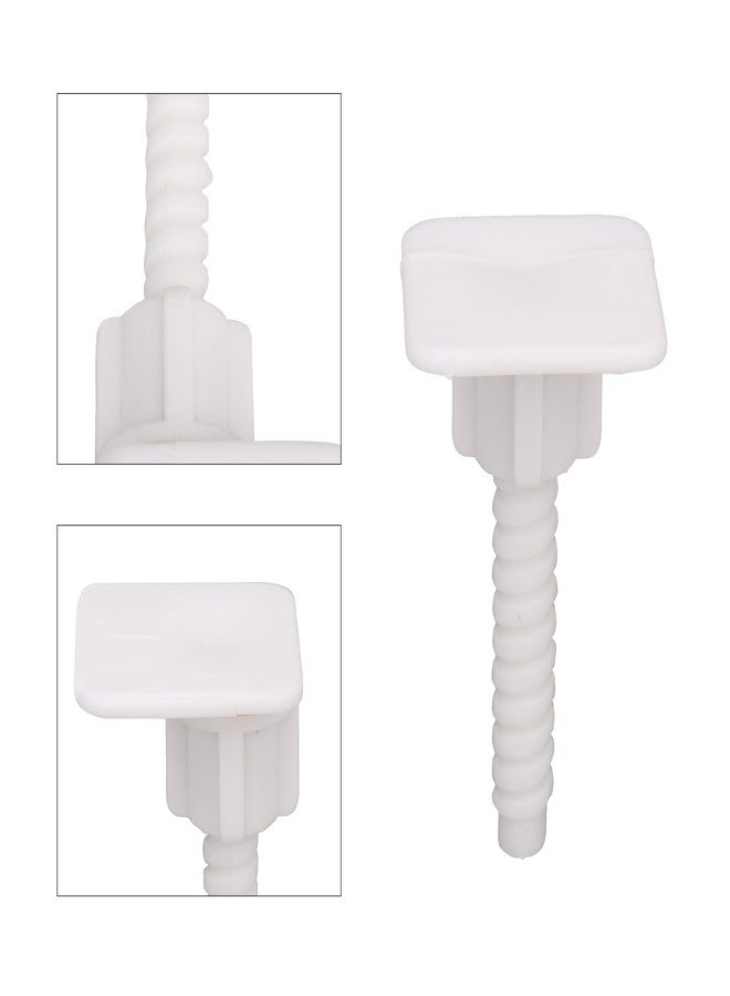 4 Pcs White Toilet Seat Hinge Bolt Screws Square Toilet Lid General Plastic Screws - Image 5