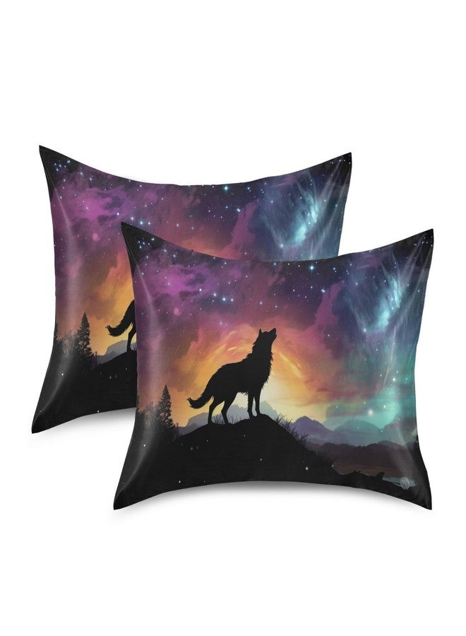 YETTASBIN Galaxy Wolf Satin Pillowcase, Soft Breathable Silk Pillow Case with Envelope Closure for Hair and Skin, Standard Size 26 x 20 Inch - Image 2