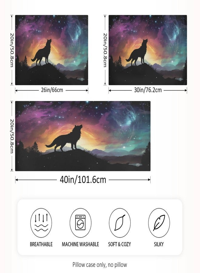 YETTASBIN Galaxy Wolf Satin Pillowcase, Soft Breathable Silk Pillow Case with Envelope Closure for Hair and Skin, Standard Size 26 x 20 Inch - Image 4