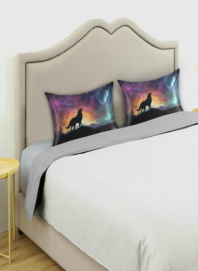 YETTASBIN Galaxy Wolf Satin Pillowcase, Soft Breathable Silk Pillow Case with Envelope Closure for Hair and Skin, Standard Size 26 x 20 Inch - Image 5