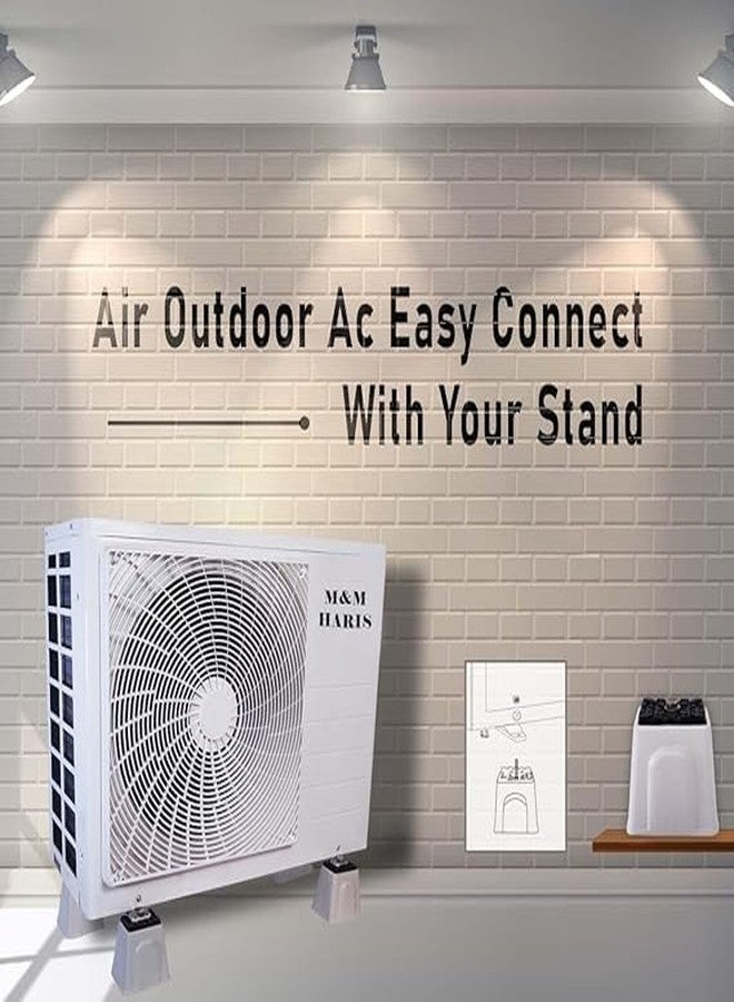 TAQA PVC Floor Stand AC 4 Pack Anti-Vibration with Rubber Pads,Anti-Vibration Shock Absorbing Rubber Mounting Bracket for Outdoor Ductless Mini Split Air Conditioner 1.5 Ton & 2 Ton. - Image 2