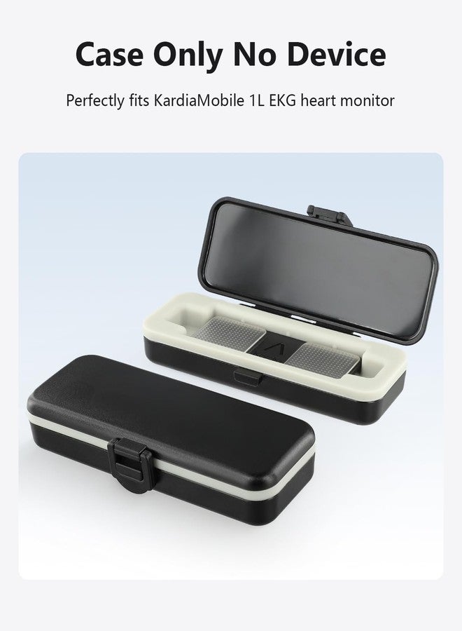 SavvyBloom جراب SavvyBloom Kardia Mobile مخصص لجهاز مراقبة تخطيط القلب KardiaMobile 1L، جراب KardiaMobile 1L مزود بوسادة سيليكون للسفر والتنقل، يحمي جهاز Kardia (الجراب فقط) أسود - Image 2