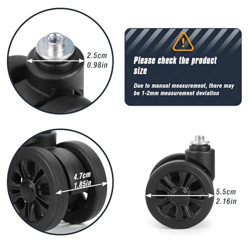 Zoofen Luggage Replacement Wheels 2 pcs Suitcase Replacement Wheels Wear-Resistant Luggage Wheels for Most Suitcase Repair - Image 2