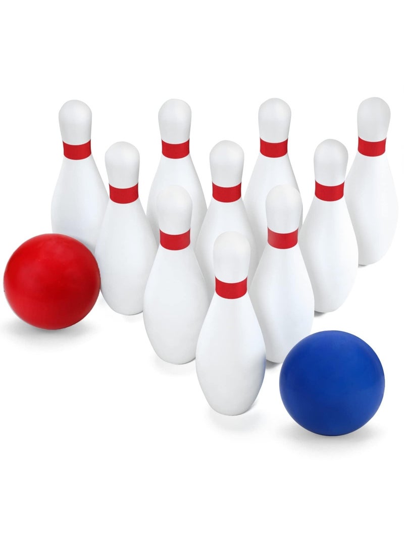 12PCS Bowling Set with 10 Soft Foam Bowling Pins 2 Balls, Indoor Outdoor Bowling Toys for 3-8 Years Old Bowling Pins and Ball Set, Full Bowling Alley Set for Family and Friends - Image 1