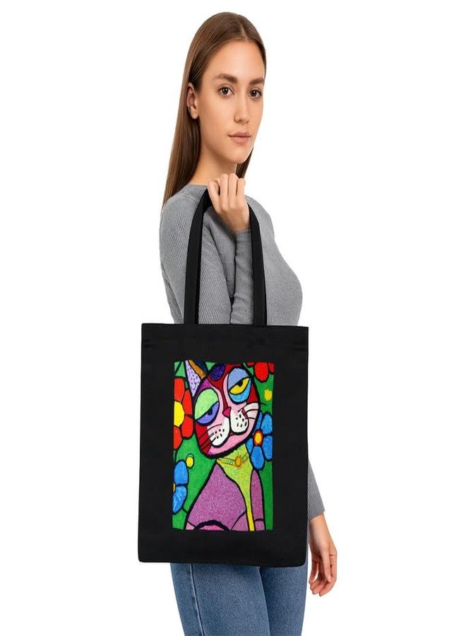PrintingZone Printed Tote Bag For Women| Floral Cotton Canvas Printed Tote Bag for Women - Image 3