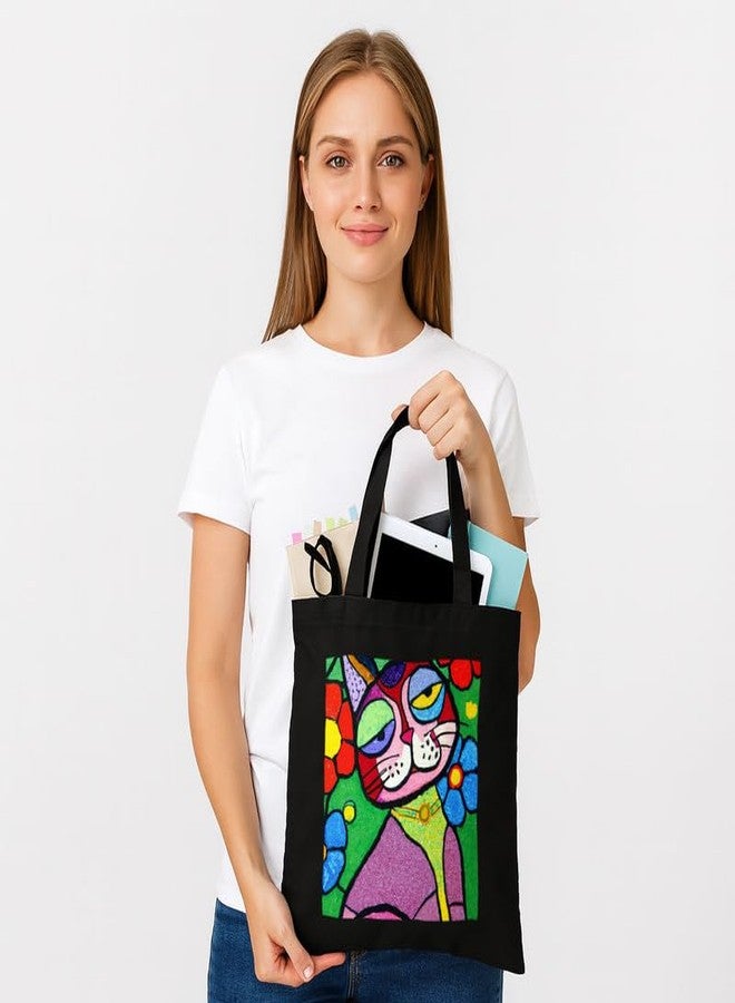 PrintingZone Printed Tote Bag For Women| Floral Cotton Canvas Printed Tote Bag for Women - Image 4