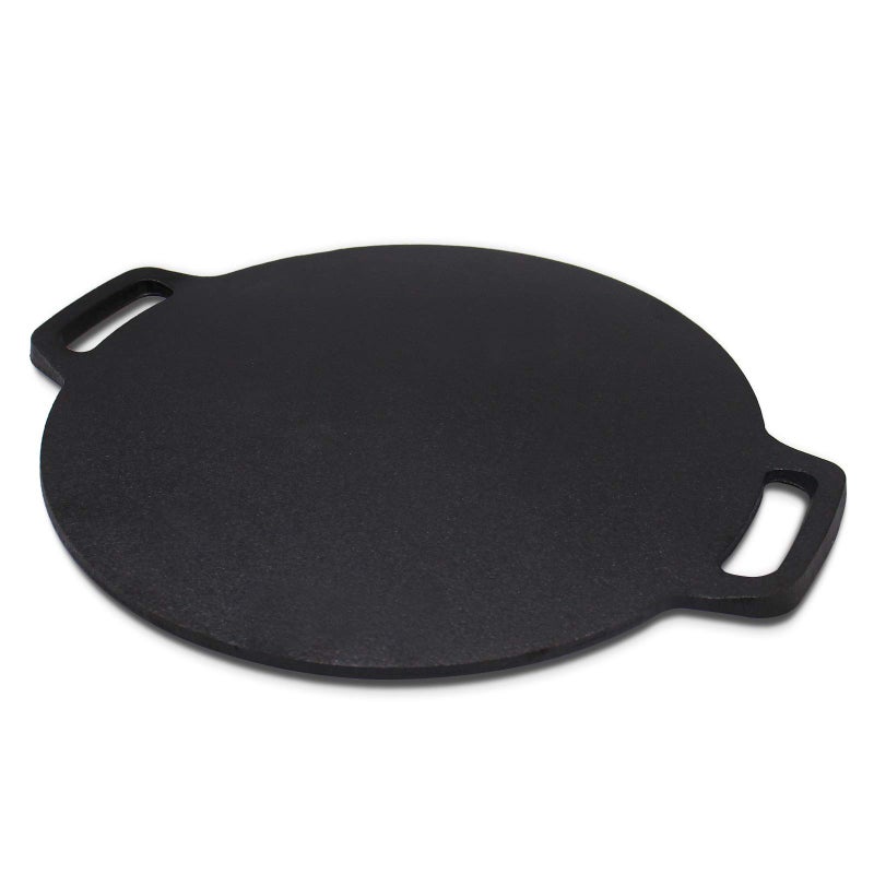 126Inch Cast Iron Roti Tawa Double Handled Cast Iron Crepe Pan for Dosa Tortillas