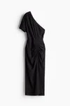 H&M Draped one-shoulder dress