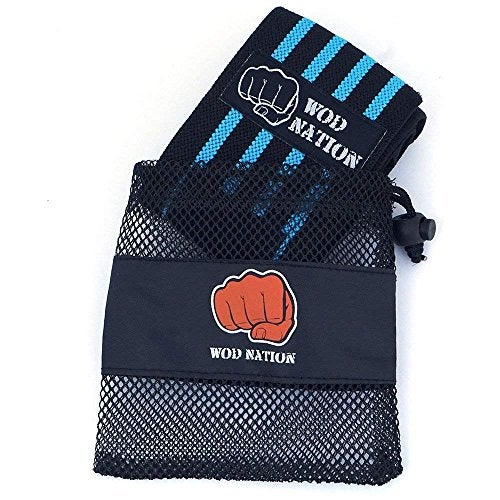 WOD Nation Wrist Wrap - 12 in, Light Blue - Lifting Straps & Wrist Support for Weightlifting, Strength Training & Powerlifting with Thumb Loop for Men & Women - Image 2