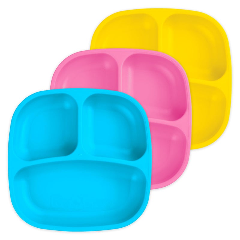 RePlay Toddler Plates with Dividers  DeepWalled 3 Compartments Divided Plates for Kids  Dishwasher  Microwave Safe  Made in USA  Set of 3737 x 737 x 125  Easter
