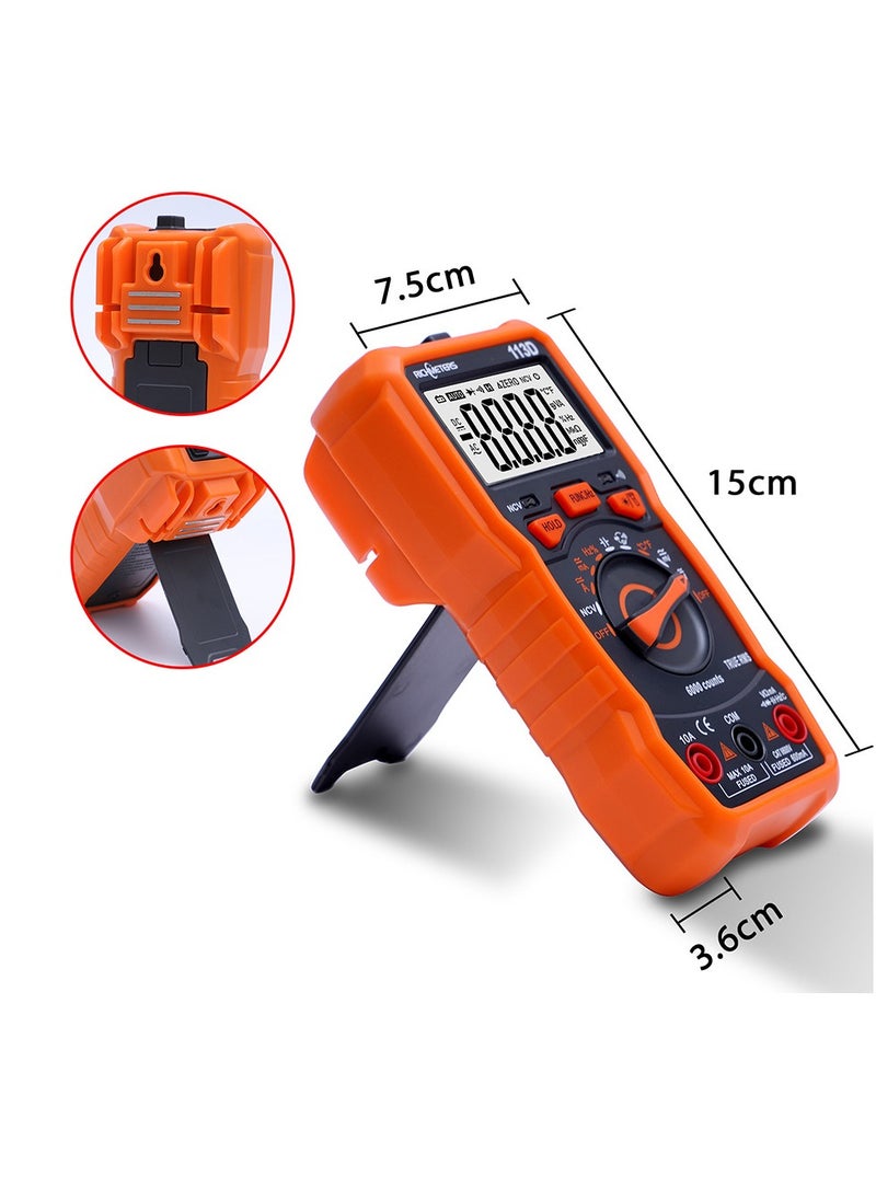 RICHMETERS - RM113D NCV Digital Multimeter 6000 Counts Auto Ranging AC/DC Voltage Temperature Measuring Meter Flash Light Backlight Large Screen with Magnetic Suction - Image 1
