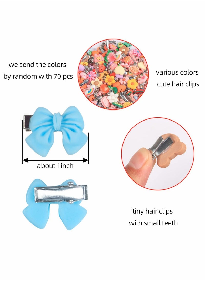 Y&D Baby Girls Hair Clips Cute Animal Fruit Flower Pattern Fully Ribbon Lined clips for Infants toddlers kids Teens 50 Pieces  - Image 3