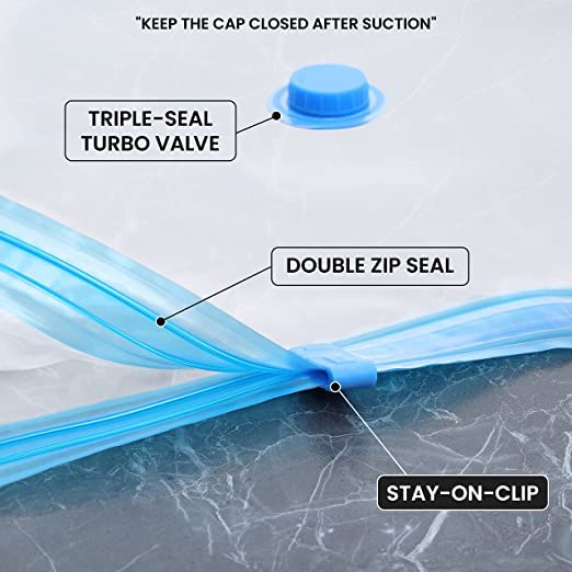 MYSELF Vacuum Bags for Reusable Vacuum Storage Bags with Ziplock and Hand PumpSpace Saver Compression Sealer Bags for Travel Home 250x 70 cm 260x80 cm 180x 100 cm - Image 5