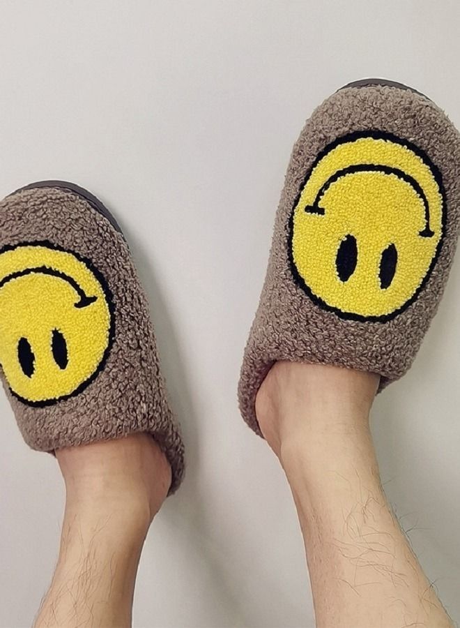 نيبمينينت Smiley Face Designed Bedroom Slippers Coffee - Image 2