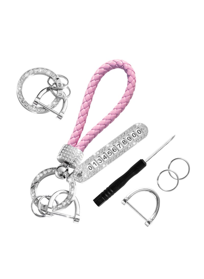 Anti-lost Car Keychain with Phone Number Card Keyring Phone Number Plate Key Ring Auto Vehicle Key Chain Accessories - Image 1