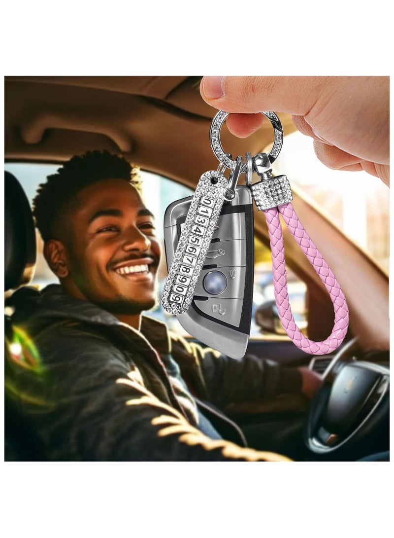 Anti-lost Car Keychain with Phone Number Card Keyring Phone Number Plate Key Ring Auto Vehicle Key Chain Accessories - Image 4