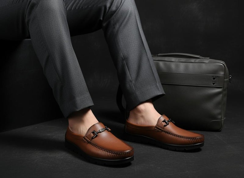 VON HUETTE Tan Half Shoes for Men - Image 3