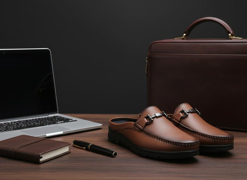 VON HUETTE Tan Half Shoes for Men - Image 2