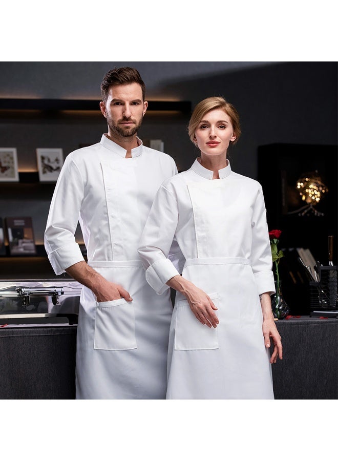 NIBEMINENT Long-sleeved Men's and Women's Kitchen Clothing High-end Hotel Western Restaurant Chef Work Uniform Men Chef Coat  - Image 1