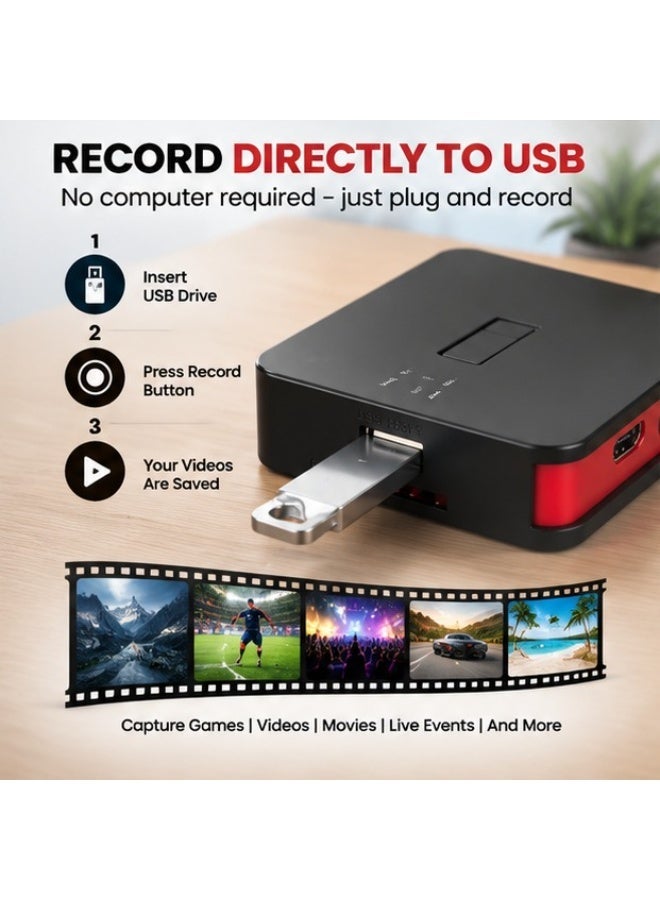 1080P HD video capture device with HDMI, AV, and YPbPr inputs and direct USB recording for games, cameras, and media devices. - Image 4