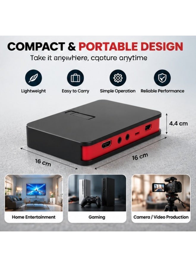 1080P HD video capture device with HDMI, AV, and YPbPr inputs and direct USB recording for games, cameras, and media devices. - Image 2