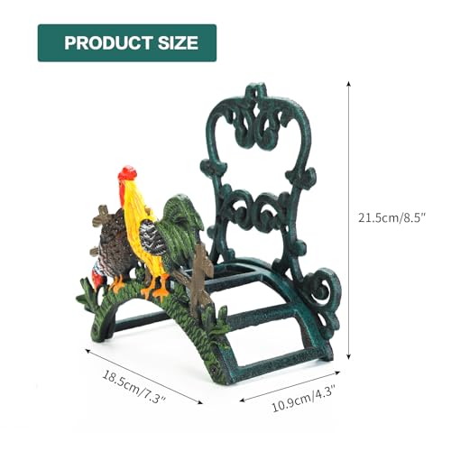 Sungmor Heavy Duty Cast Iron Hose Holder, Garden & Yard Decorative Cocks Wall Mounted Hose Butler, Water Pipe Holds, Rack, Hanger, Antique Wall Decorations - Image 5
