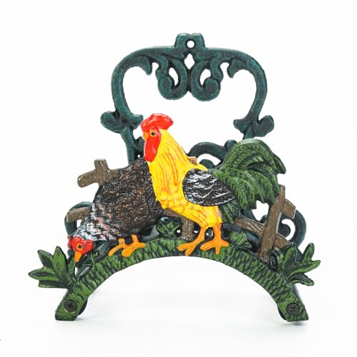 Sungmor Heavy Duty Cast Iron Hose Holder, Garden & Yard Decorative Cocks Wall Mounted Hose Butler, Water Pipe Holds, Rack, Hanger, Antique Wall Decorations - Image 1