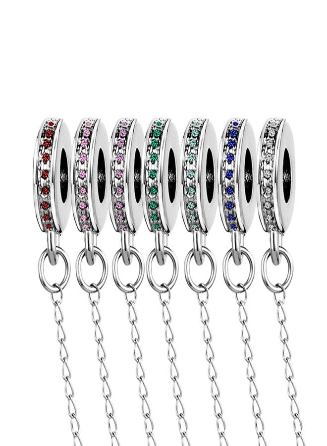 MiiFort Green May Cubic Zirconia Safety Chain Link Charm fits Pandora Moments Bracelets Birthstones Birthday Jewelry Gift for Women - Image 5
