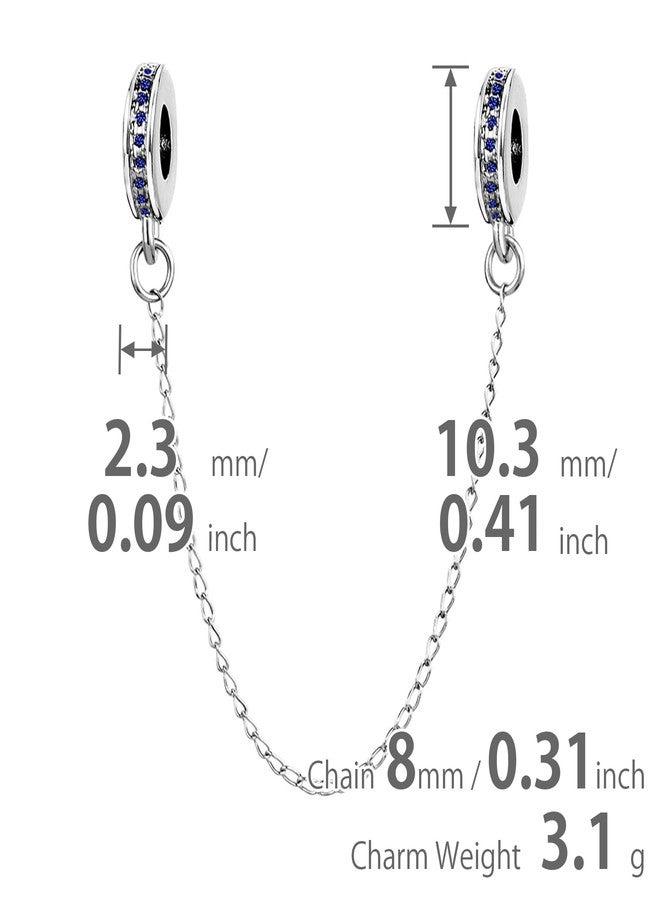 MiiFort Green May Cubic Zirconia Safety Chain Link Charm fits Pandora Moments Bracelets Birthstones Birthday Jewelry Gift for Women - Image 3