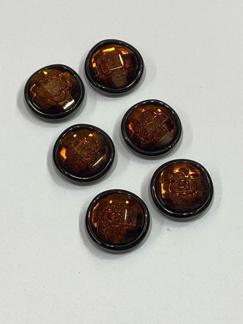 Karan Tuhafiye Karan Haberdashery Trench Coat Jacket Button Italian Button Set of 6 Red Brown 2.5 cm D2001 - Image 2