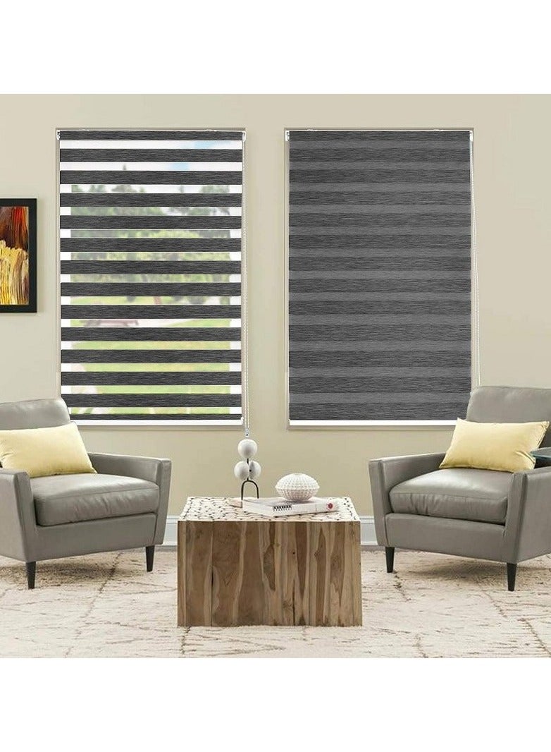 Home Gallery Zebra Blinds for Windows 140*200 cm Dark Gray - Image 1
