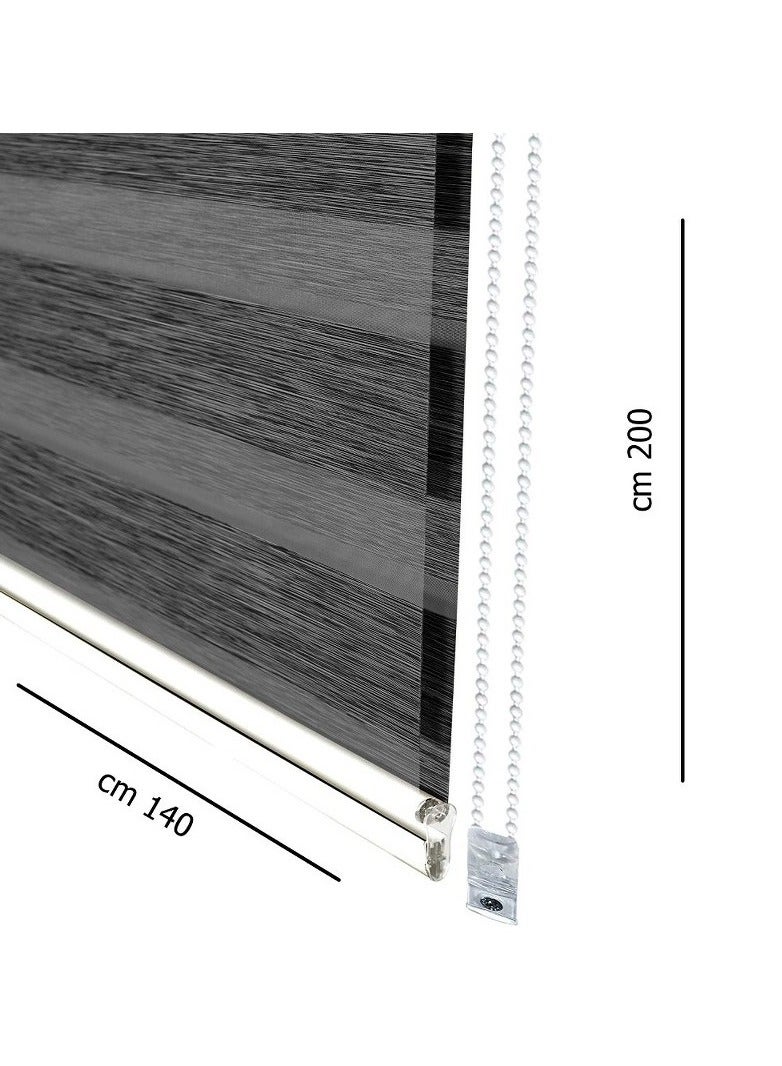 Home Gallery Zebra Blinds for Windows 140*200 cm Dark Gray - Image 4