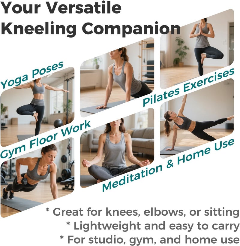 FYGL Knee Mats (2-Pack) with Moisture Wicking Headband | Yoga Knee Pad Cushion for Women | Non-Slip for Pilates, Workout, Floor Exercises - Image 5