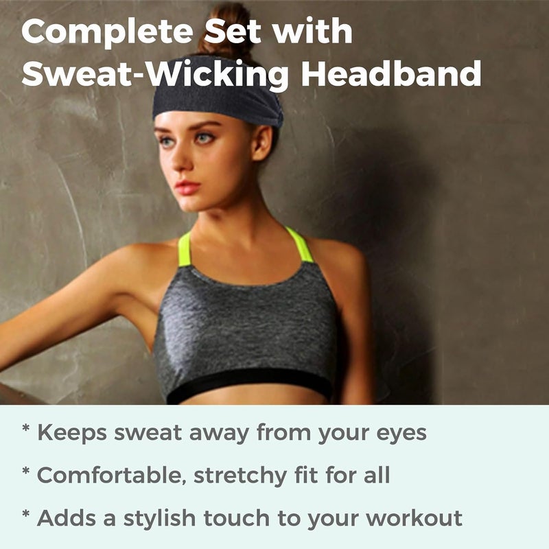 FYGL Knee Mats (2-Pack) with Moisture Wicking Headband | Yoga Knee Pad Cushion for Women | Non-Slip for Pilates, Workout, Floor Exercises - Image 4