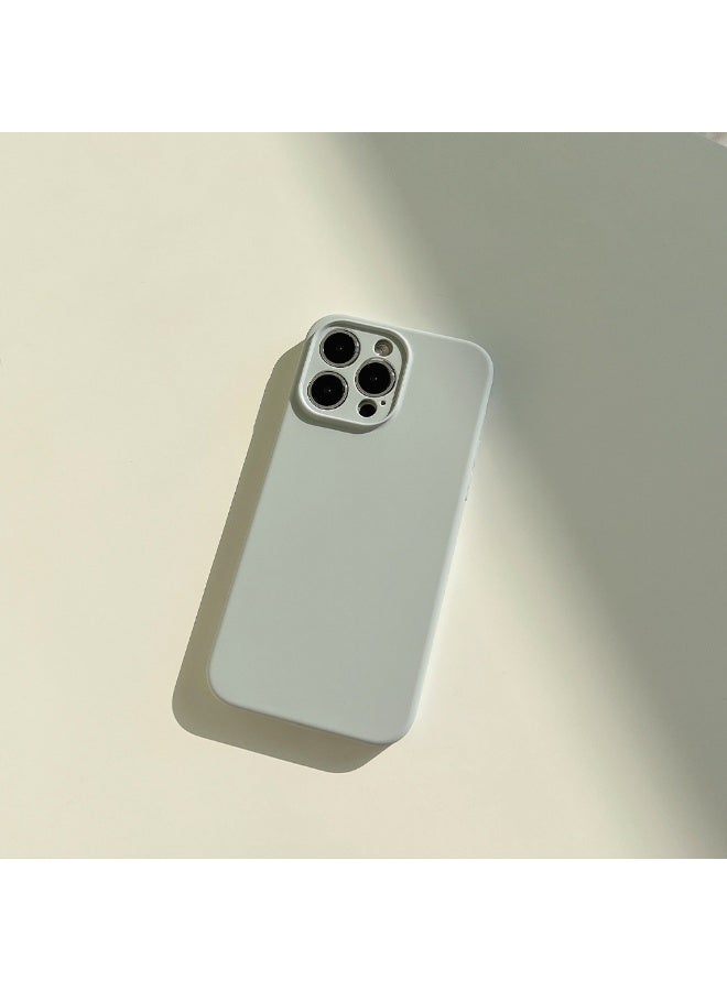 NIBEMINENT Liquid Silicone Solid Color Protective TPU Case Cover For iPhone 17 Pro Max, Rock Ash