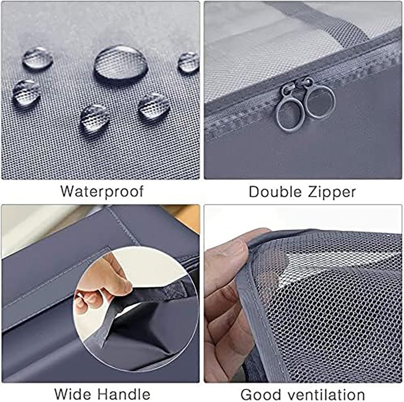 Oceanevo 9 Pcs Packing Cubes, Travel Luggage Organizer for Men and Women, Toiletry Bag, Packing Cubes for Travel With Tooth Brush Holder- Set of 9 - Grey - Image 4