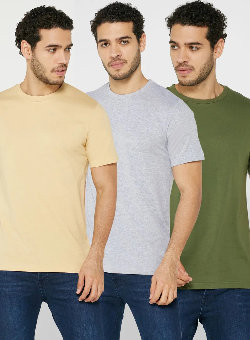 Seventy Five Basics 3 Pack Essential Crew Neck T-Shirts