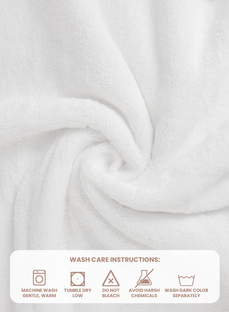 REZLAN UAE REZLAN Premium 4-Piece Hand Towel Set - 100% Cotton (40×60 cm/16×24 in) - Soft & Absorbent - WHITE  - Image 3
