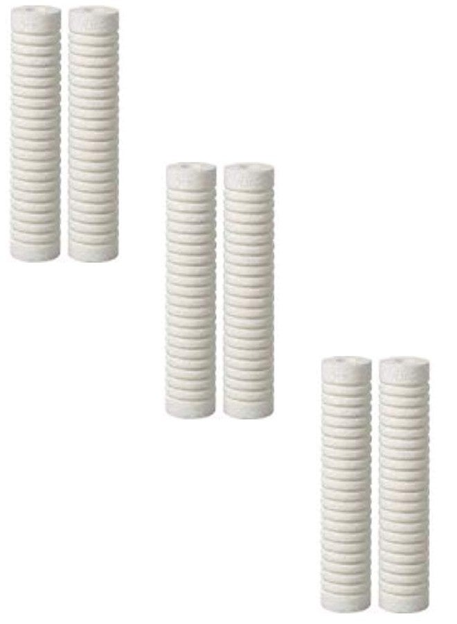 CFS Complete Filtration Services 2.5 inch X 9.75 inch 5 Micron Grooved Dirt/Sediment Water Filter Cartridges Compatible with WHKF-GD05 & AP110 Quantity of 6 - Image 1