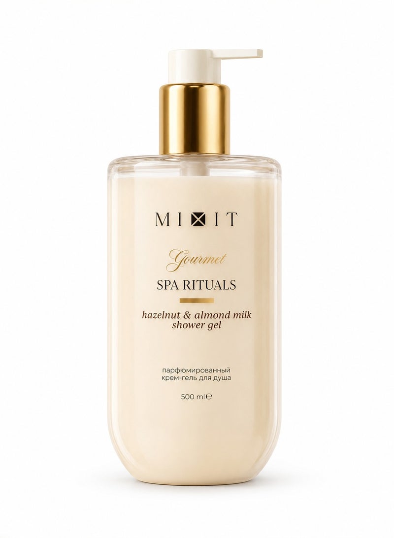 MIXIT Spa Rituals Gourmet Hazelnut & Almond Milk Shower Gel, Moisturizing Creamy Body Wash, 500ml - Image 1