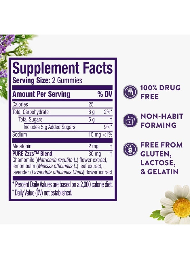 Vicks Melatonin Gummies, Sleep Aid, Melatonin 2mg, with Chamomile & Lavender 72 Count - Image 3