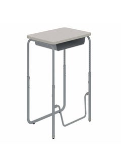 Safco Products AlphaBetter 2.0 Height – Adjustable Student Desk with Swinging Footrest Bar and Book Box, Sit to Stand, 29”-43” w, Pebble Gray  - Image 1