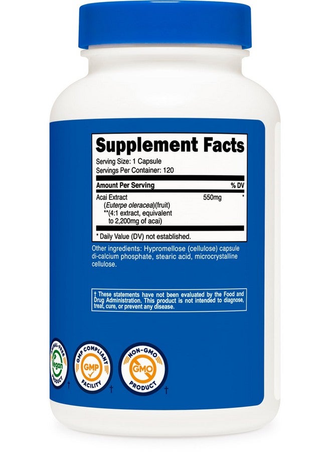 Nutricost Acai Extract 2,200mg, 120 Vegetarian Capsules (Euterpe Oleracea) from 550mg of 4:1 Extract - Non-GMO, Gluten Free - Image 5