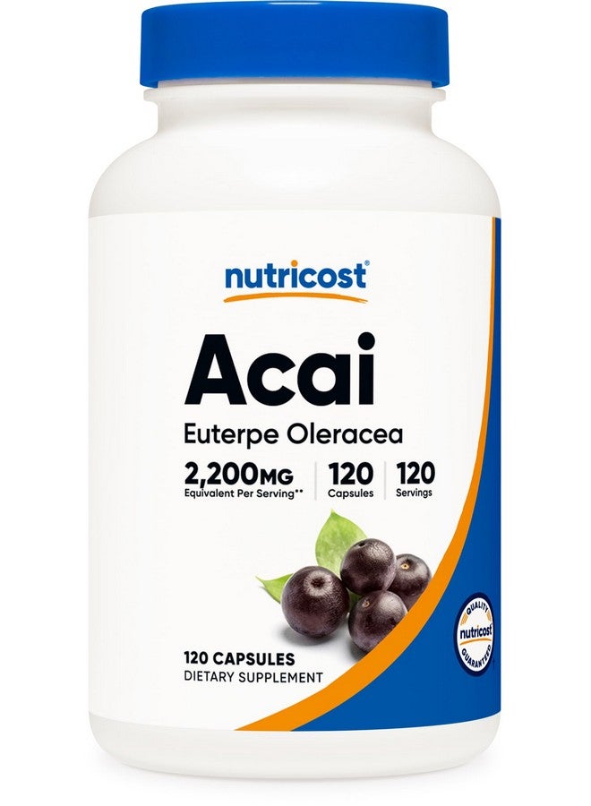 Nutricost Acai Extract 2,200mg, 120 Vegetarian Capsules (Euterpe Oleracea) from 550mg of 4:1 Extract - Non-GMO, Gluten Free - Image 1