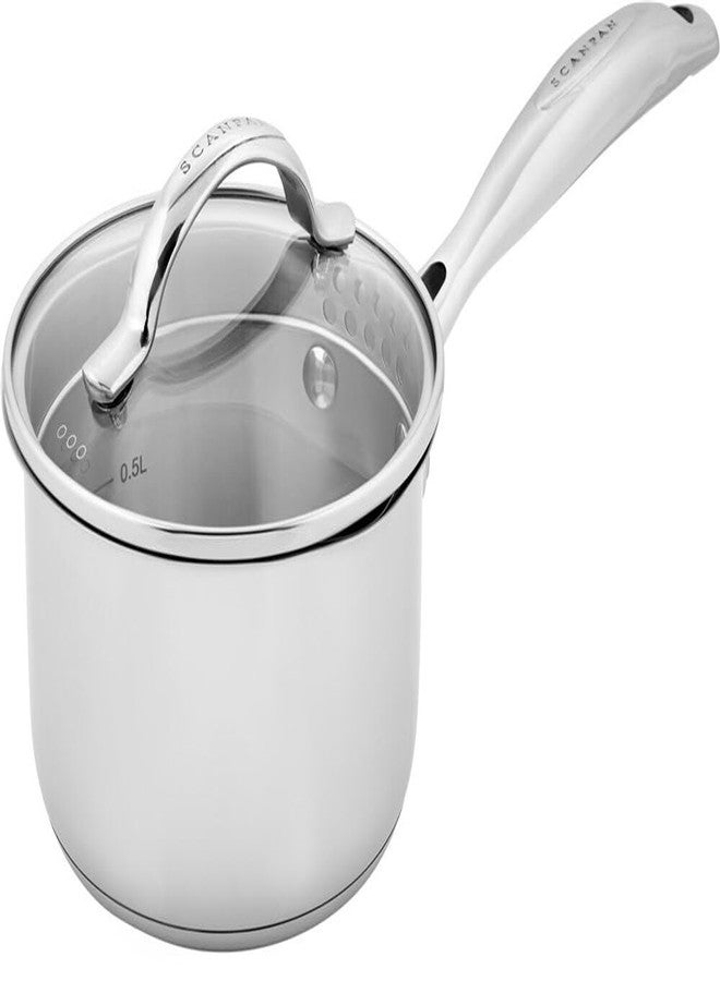 Scanpan STS Stainless Steel 1.2QT Saucepan with Lid, 18/10 Stainless Steel Body, Compatible with All Cooktops, Induction, Oven Safe to 480°F incl. lid, Professional Cookware, Silver - Image 1