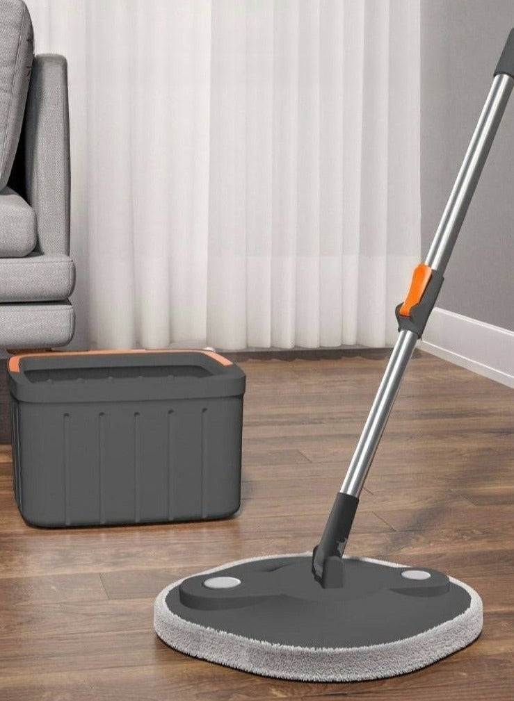 Spin Mop Set, Spin Mop and Bucket Set with Self-Separation Dirty and Clean Water, Height Adjustable, 2 Washable Microfiber Pads Included, Mop Set for Floors, Wall, Window Cleaning（Square） - Image 2