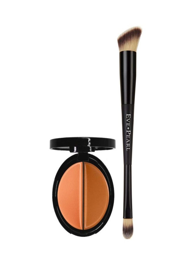EVE PEARL Dual Salmon Concealer And 202 Concealer Blender Brush Full Coverage Under Brighten Eye Pro Concealer Brush Set Makeup Kit (Dark) - Image 1