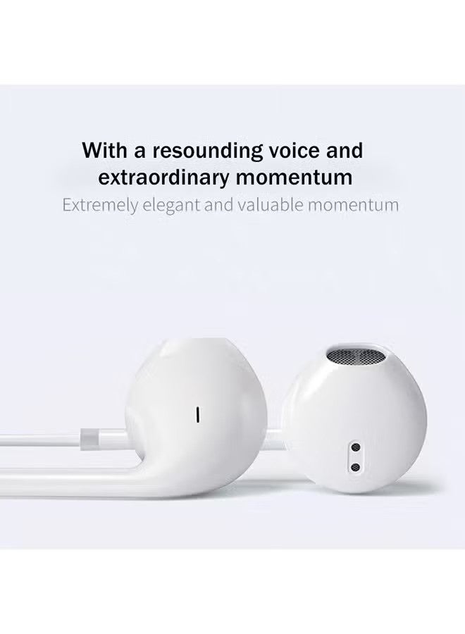 NH In-Ear Wired Headphones | 3.5mm Jack with Microphone | Noise Isolating, Universal Compatible with Phones/Tablets/PC | White - Image 4