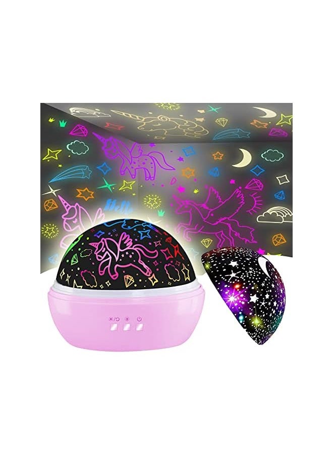 The Bros Night Light for Kids,Unicorn Night Light⋆ Projector Gifts for Kids Toddlers,Night Light Projector for Baby,Unicorn Lamp 16 Colors Rotating Ceiling Unicorn Lights for Girls Bedroom  - Image 3