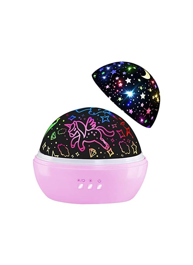 The Bros Night Light for Kids,Unicorn Night Light⋆ Projector Gifts for Kids Toddlers,Night Light Projector for Baby,Unicorn Lamp 16 Colors Rotating Ceiling Unicorn Lights for Girls Bedroom  - Image 2